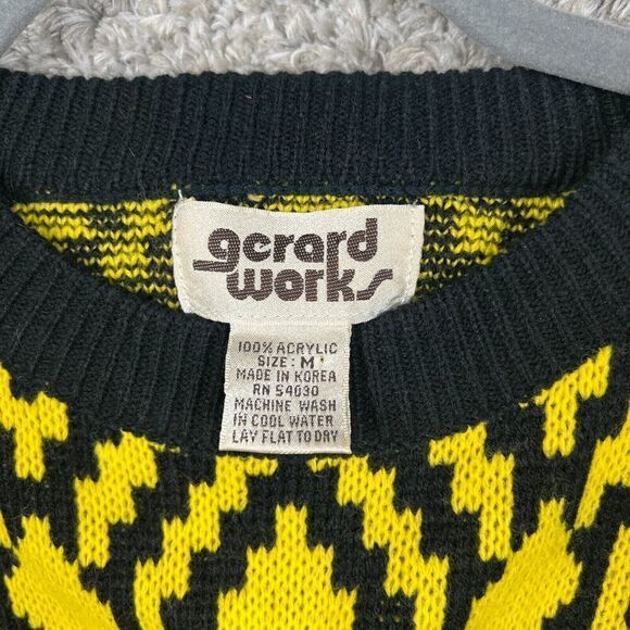 Vintage Gerard Works Sweater Size M Pullover Geometric - Picture 4 of 6